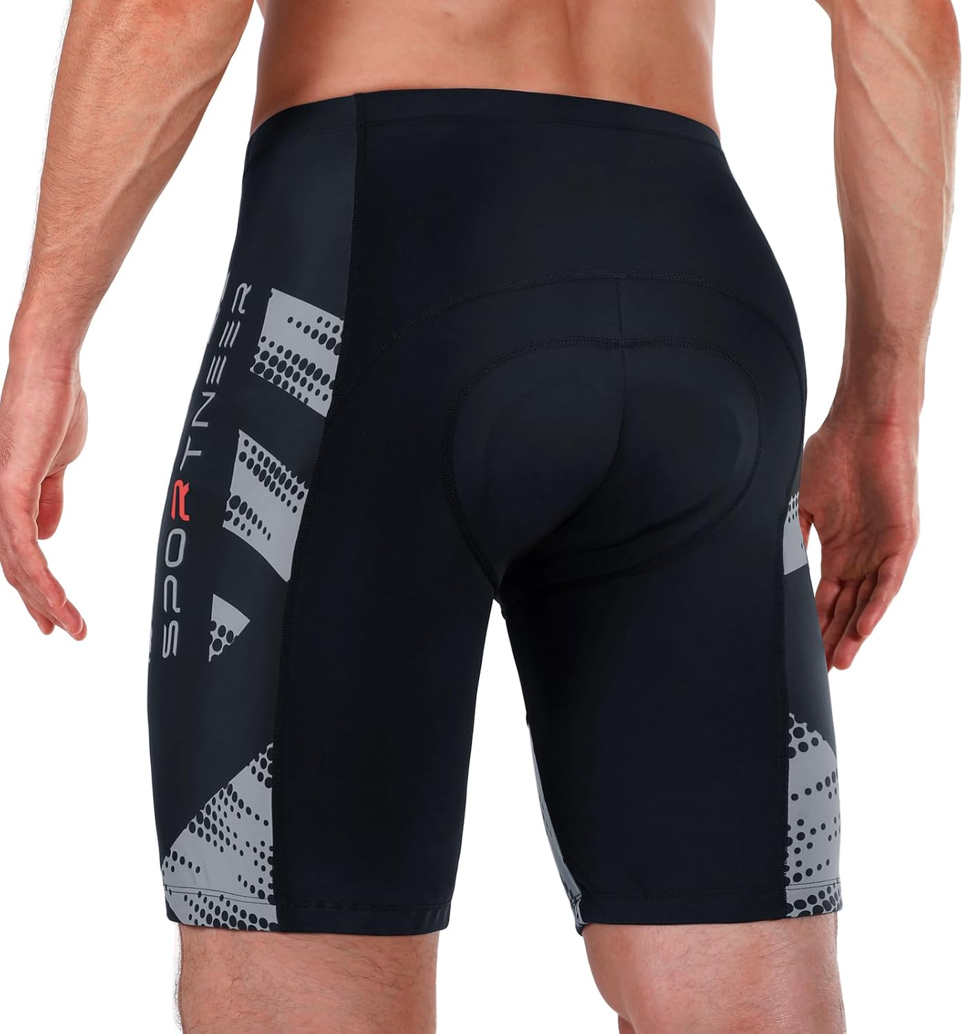 Sportneer Padded Bike Shorts for Men - 4D Padding Mens Bicycle Cycling Biking Clothing Shorts, Breathable and Absorbent