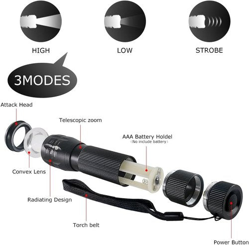 2 Packs Bike Light Set Super Bright Focus Adjustable Front Headlight and Rear LED Mountain Bicycle Light, Mount Included JB866