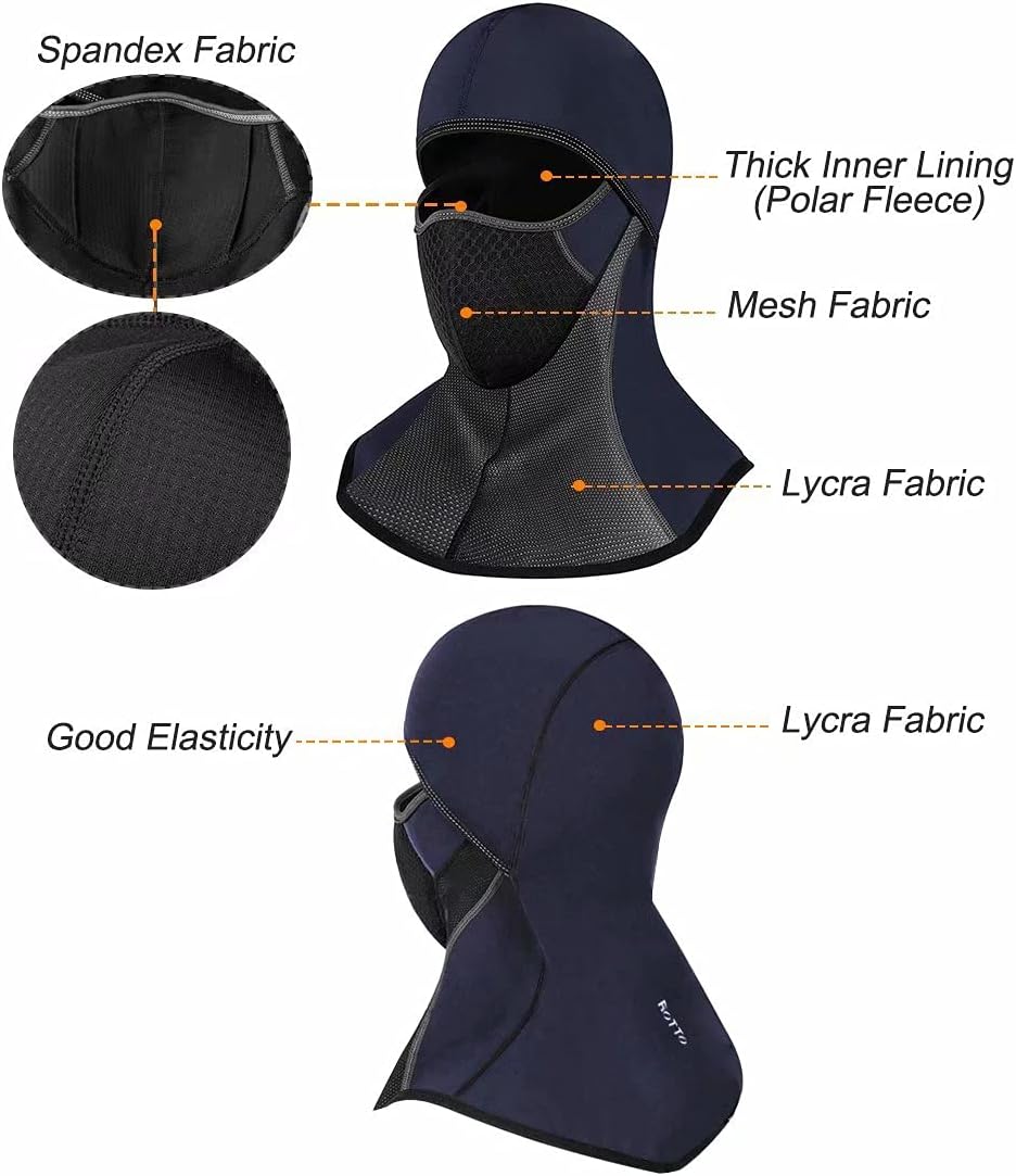 ROTTO Balaclava Face Mask for Motorcycle Motorbike Cycling Winter Full Face Masks Thermal Polar Fleece for Men Women