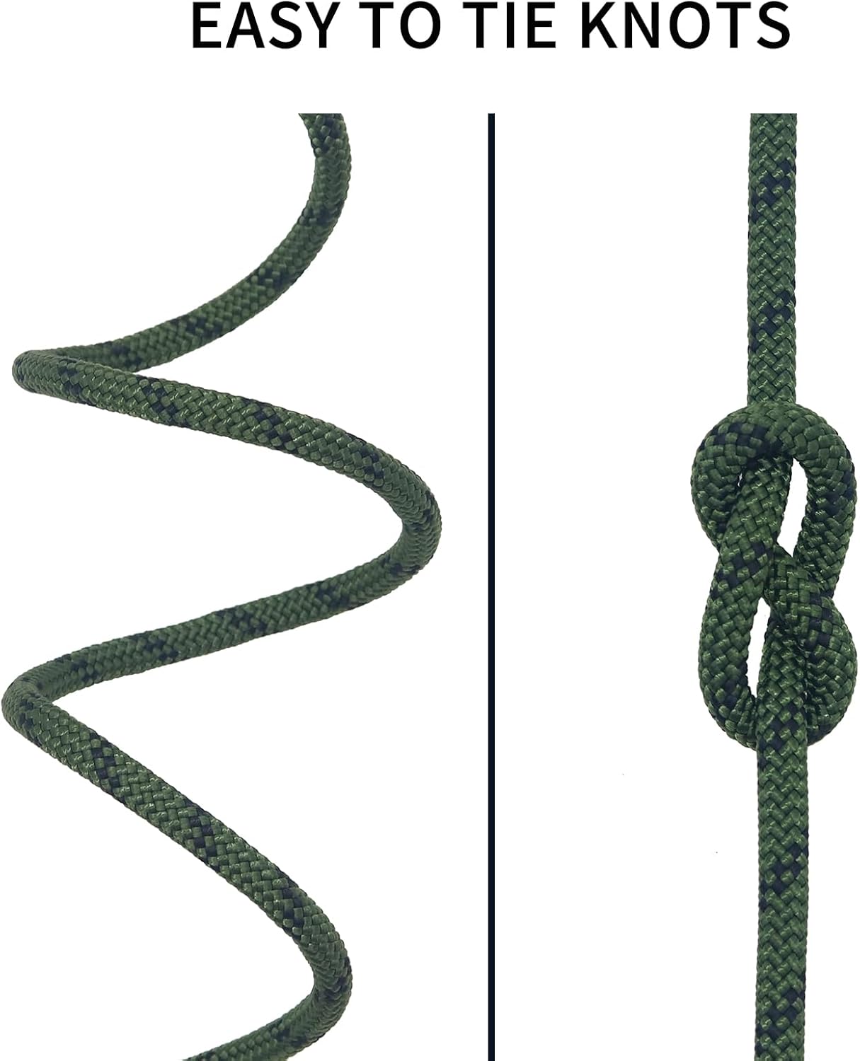 NewDoar 8mm Climbing Accessory Cord High Strength Rope Equipment for Mountain Climb, Fire Rescue Escape, Outdoor Survival, Camping (Polyester 20ft)