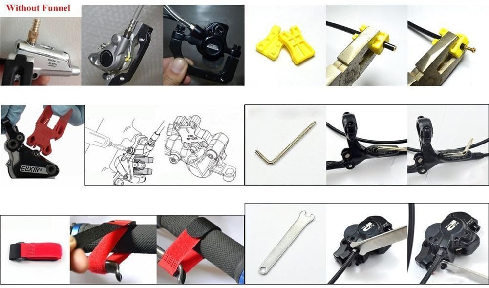 Mineral Oil Bicycle Hydraulic Disc Brake Bleed Kit for All Series Shimano/Magura/Tektro/Zoom/CSC/Echo/Giant / HS33 / Nutt Cycling (Professional kit)