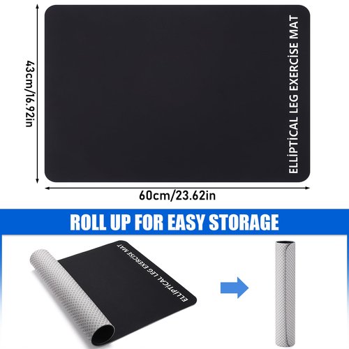 GSDOTZAP Non-Slip Workout Mat for Under Desk Elliptical, Exercise Mat for Ellipse Leg Exerciser Machine, Elliptical Mat for Electric Seated Foot Pedal Exerciser, Stability and Floor Protection