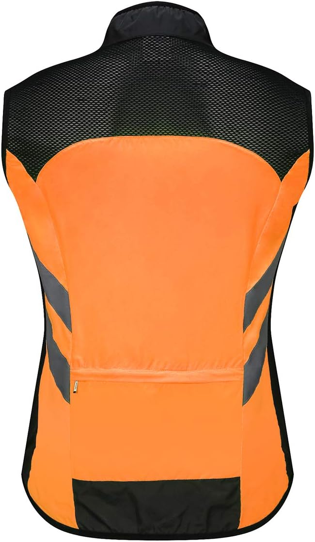 WOSAWE Men's High Visibility Cycling Wind Jacket Water Resistance Reflective Windbreaker