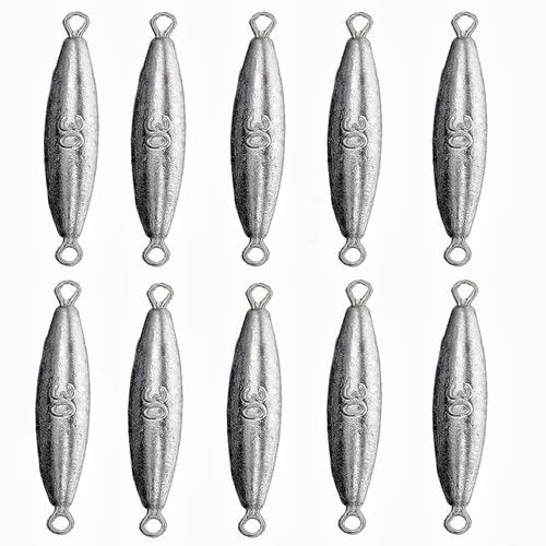 Magnoloran Fishing Weights Torpedo Sinkers Inline Trolling Sinkers Weights Kit Fishing Sinkers Catfishing Sinkers Saltwater Fishing Torpedo Weights Double Ring Sinkers-1oz(30g)