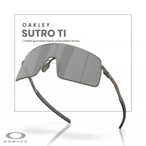 OAKLEY Sutro TI OO6013 601301 36MM Matte Gunmetal/Prizm Black Shield Sunglasses for Men+ Bundle Accessory Leash Kit, Microfiber Pouch