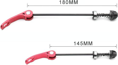 DEER U Road Mountain Bicycle MTB Wheel Hub Front and Rear Skewers Quick Release Clip Bolt Lever Axle QR 145/180 mm, a Pair
