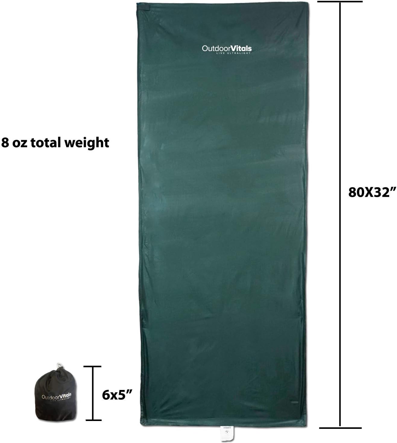 Sleeping Bag Liner (Charcoal, Rectangular/Micro Polyester)