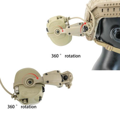 HEARFALCOM TAC700 Tactical Headset Hearing Protection Electronic Shooting Hunting Headset with U94 V2 PTT Adapter for uv5r Walkie Talkies (DE)