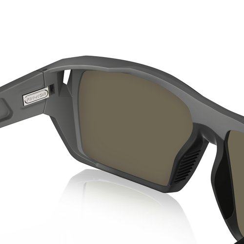 Fin-Nor 1595714 Fishing Sunglasses, Spring Tide Silver/Matte Charcoal Stripe Frame with Grey Polycarbonate Lens, Fishing Sunglasses for Men & Women