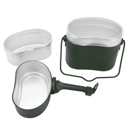 Topyond Camping Mess Kit, German-Style Aluminum Camp Cook Set, 3Pcs Portable Mess Tin, Lightweight and Compact Cooking Gear, for Hiking, Backpacking, Outdoor Cooking
