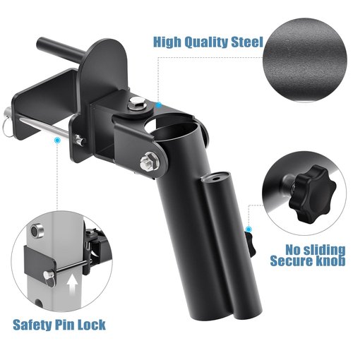 Kipika T Bar Row Landmine Attachment for 3" x 3" Power Rack - Heavy Duty T-Bar Row Platform with Swivel Suitable for 1" Standard Barbell Bar and 2" Olympic Bars - Ideal for Home Gym Workouts