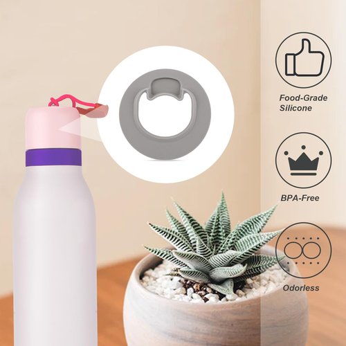 PEUTIER 2pcs Replacement Stopper for Owala FreeSip Twist 18oz 24oz, Water Bottle Top Lid Gasket for Owala FreeSip Twist Series Seal Bottle Cap Mouth Stopper Part Accessories BPA-Free(Gray)