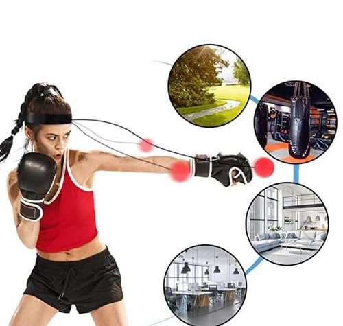 4 Difficulty Levels Boxing Reflex Ball with 1 Adjustable Headbands,MMA Training Equipment,Punching Ball,Perfect for Fight Reaction,Hand Eye Coordination,Punching Speed,Agility, for Adults and Kids