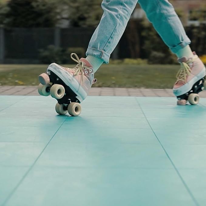 15 Green Tiles - High Durability Colored Flooring Tiles - Interlocking Versatile Training Surface - Roller Skate Derby Indoor&Outdoor, Dance Floor Tiles, Basketball Tiles, Sports Floor