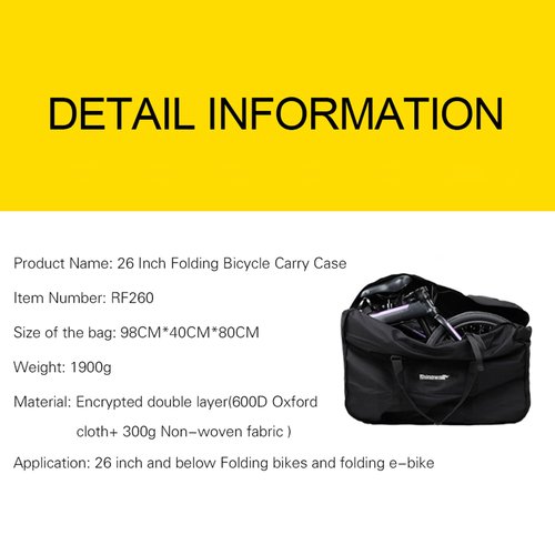 Kinpit 26 inch Folding Bike Bag Thick Bicycle Transport Carry Case for Air Travel