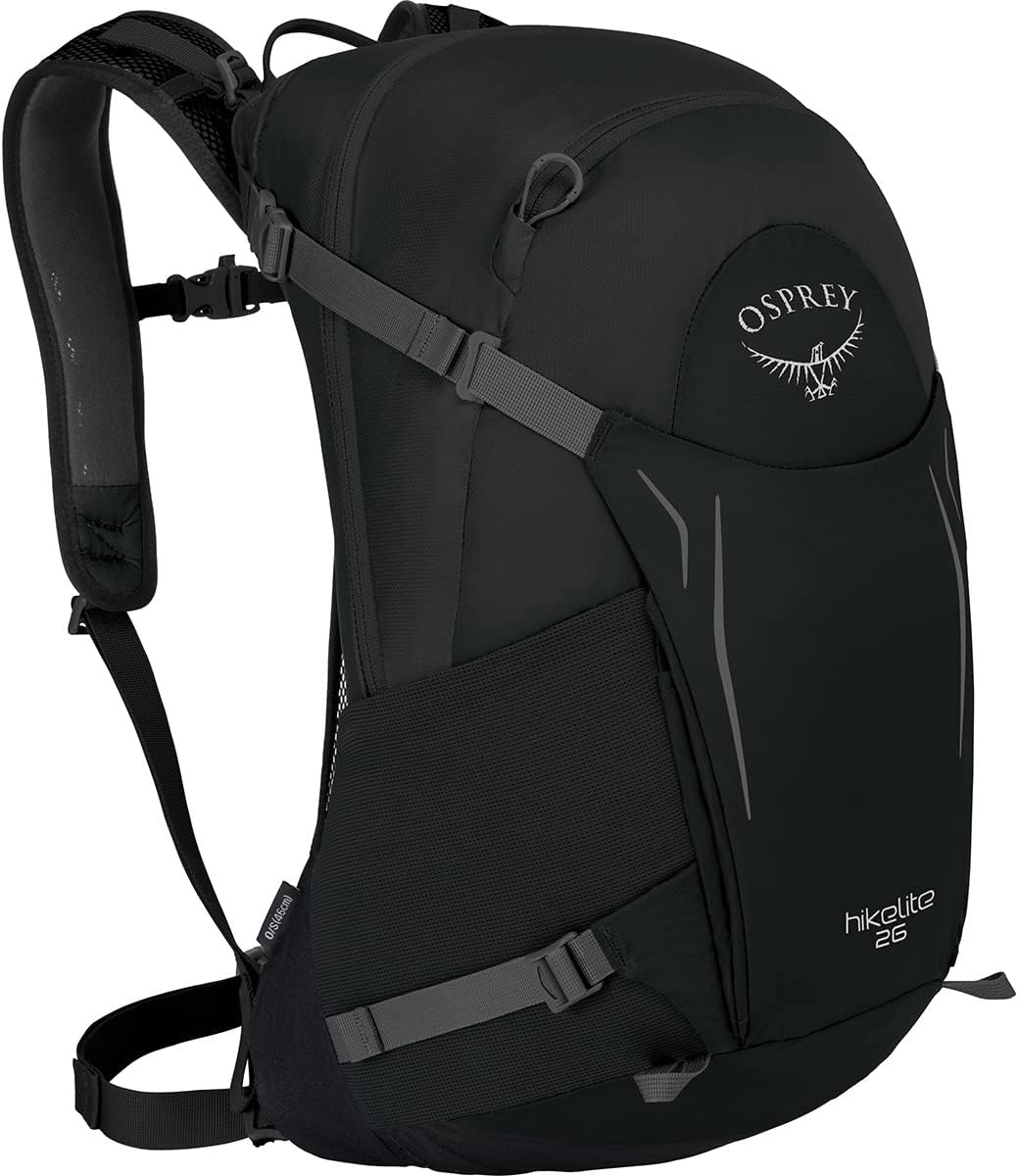 Osprey Hikelite 26L Unisex Hiking Backpack, Black