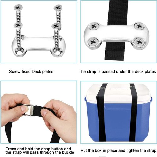 Universal Cooler Tie-Down Strap Kit - Cam Buckle Lashing Straps Compatible with YETI & RTIC Coolers