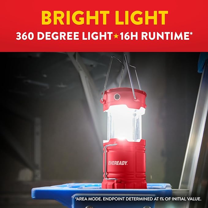 Eveready ALCL31 Collapsible LED Lanterns, 350 Lumens, 3 Pack, Collapsible Lantern with 4 LED Light Modes
