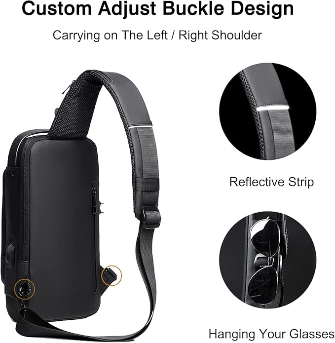 Anti-theft Chest Bag Business Shoulder Bags Satchel Bag with USB