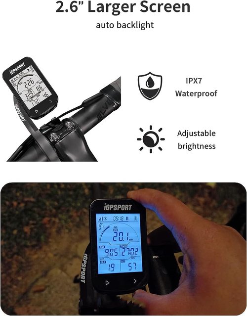 Bike Computer Wireless GPS, Bike Speedometer with 2.6" Screen Auto Backlight, 40H Battery Life,Bluetooth ANT Cycling GPS Computer for Road Bike MTB