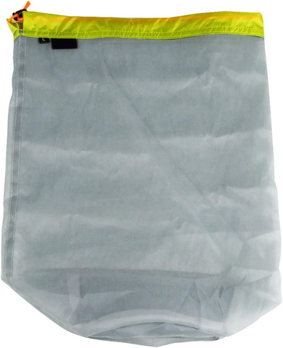 Mesh Stuff Sack Light Weight Nylon Mesh Drawstring Storage Bag for Travelling Hiking Camping Stuff Storage(Orange M)