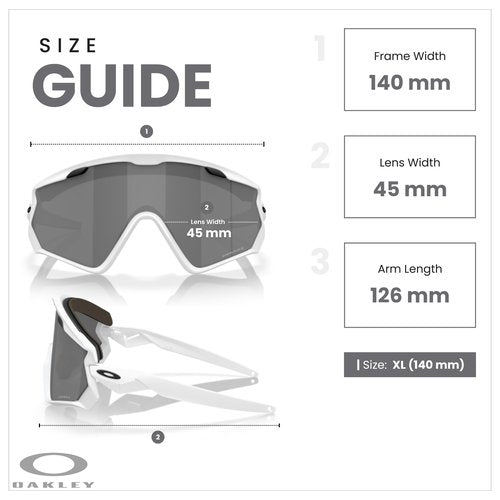 Oakley Wind Jacket 2.0 OO9418 941830 45MM Matte White/Prizm Black Shield Sunglasses for Men+ Bundle Accessory Leash Kit, Microfiber Pouch