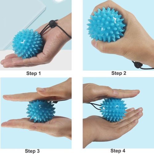 Finger Exerciser Training Ball Hand Grip Strengthener Trainer Squeeze Balls, Finger and Wrist Physical Therapy for Elderly Stroke Recovery, Anxiety Stress Relief, Arthritis, Carpal Tunnel, Massage