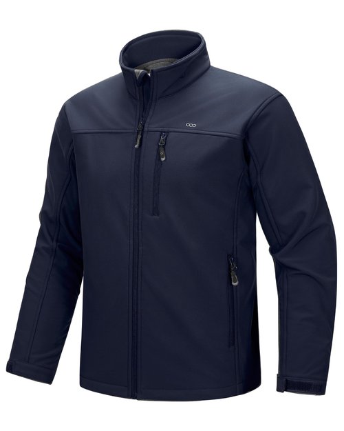 33,000ft Men's Waterproof Softshell Jacket Warm Fleece Lined Windbreaker Lightweight Soft Shell for Travel Hiking Golf