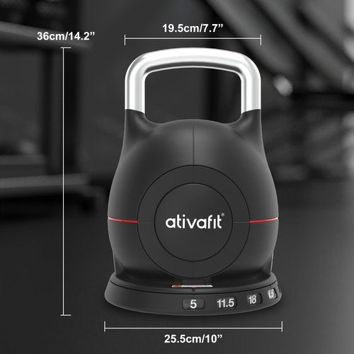 Ativafit 7 in 1 Adjustable Kettlebell 5-44lbs Adjustable Kettlebell with Solid Aluminum Handle Quick Adjustment Weights With Safety Locking Systerm Space Saving Strength Training For Women and Men Full Body Home Gym Workout