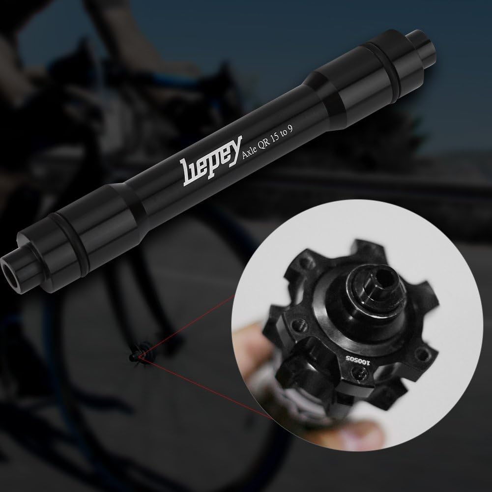 Wheel Fork Axle, 15mm Front Thru Axle to 9mm Quick Release Skewer Adapter Conversion Adapter Tool for Mountain Bicycle