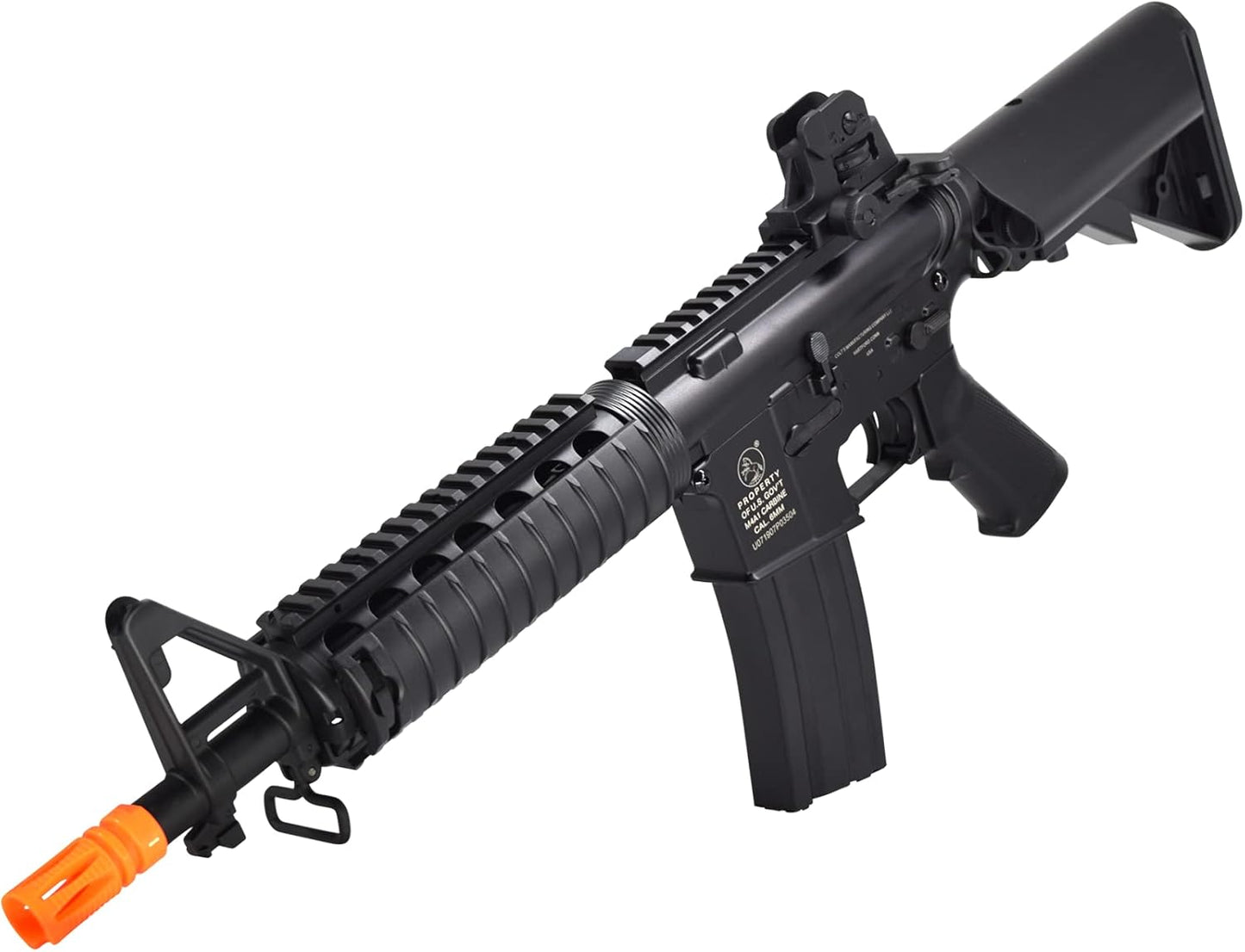 SOFT AIR USA Colt M4A1 M4 CQBR AEG Electric Airsoft Rifle with Adjustable Hop-Up, Black, 453 FPS