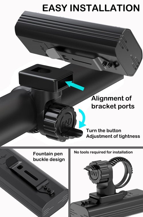 BCOVOL Bike Lights 6400 mAh USB C Rechargeable Bike Lights Set, Super Bright 3LED 3000LM Bicycle Light for Night Riding, Waterproof Bike Headlight and Tail Light Set Accessories for Road and MTB