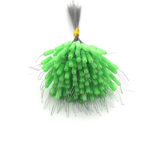 600 Pieces Fishing Bobber Stopper, Float Sinker Stops, Oval Fishing Peg,L M S Float Stop Available (Green-Cylinder, Medium)