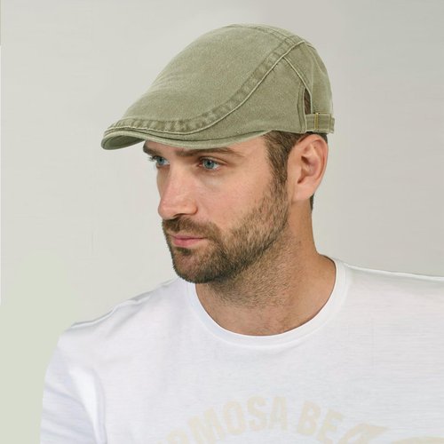 Qlauca 3Pcs Men's Newsboy Caps Washing Cotton Cooling Lightweight Scally Cap for Men Adjustable Flat Cap