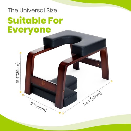 BODYWAKER Yoga Headstand Bench, Stand Yoga Chair for Balance Training, Core Strength Building, Upside Down Chair for Relaxation, Handstand Trainer Inversion Chair for Home Gym (Chocolate Black)