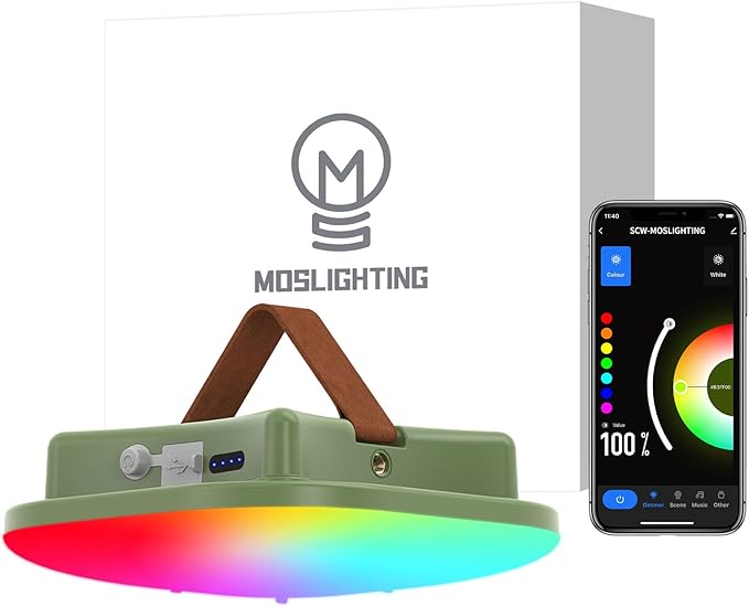 Camping Lantern Rechargeable,LED Smart Light Bluetooth Control by Tuya APP,Music Sync RGB LED Camping Lights,16500mAh Outdoor Light with Magnet Base,16 Million DIY Colors Tent Lights ly01