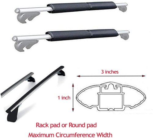 COR Surf Aero Roof Rack Pads for Paddleboard, Kayak, Surfboards, SUP, Snowboard, Paddleboard and Canoe | for Wide Aero Style Bars (Black, 28" Wide)