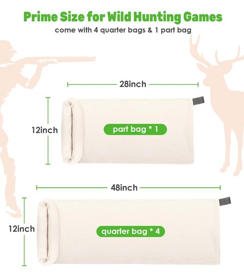 Elk Game Bags 5 Pack, Essential Hunting Gear & Accessories, Field Dressing Quarter Meat Bag, Medium to Large Wild Hunting Gear Bag for Elk, Deer, Caribou,and Moose