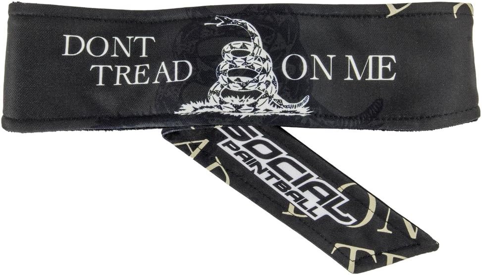 Social Paintball Long Tie Headband, Don't Tread On Me