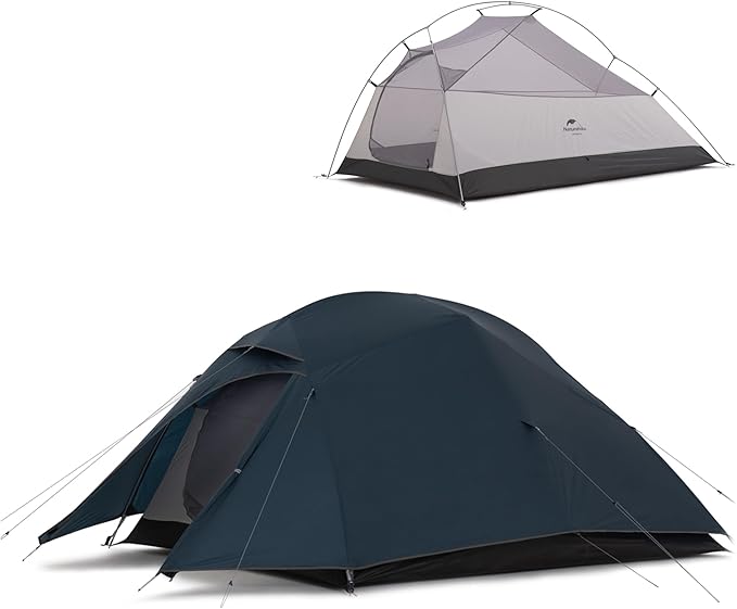 Naturehike Cloud-Up 3 Person Lightweight Backpacking Tent with Footprint - 3 Season Free Standing Dome Camping Hiking Waterproof Backpack Tents