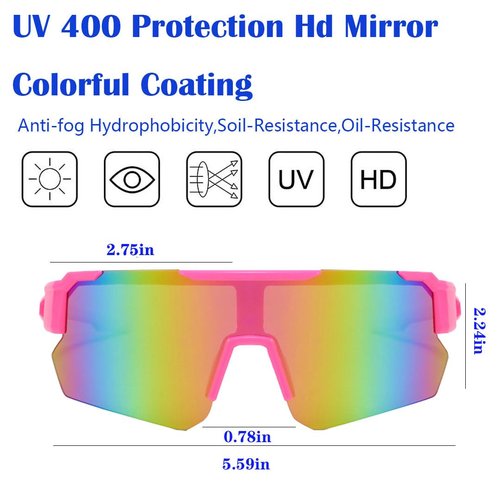 Youth Baseball Sunglasses Sports Running UV400 Polarized Glasses Youth Kids For Boys Girls 8-12 Cycling Softball Golf Skiing Sunglasses (Rose Red)