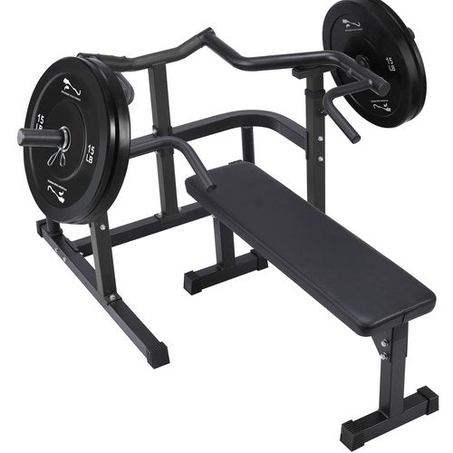 GarveeLife Chest Press Machine With Adjustable Flat Bench,Versatile Bench Press Rack for Home Gym,Bench Press Machine With Independent Converging Arms,Heavy-Duty Steel Structure With Smooth Bearings