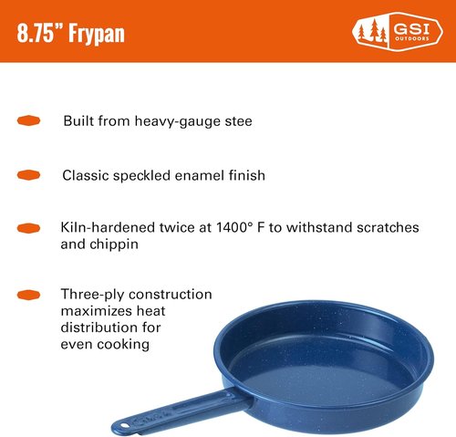 GSI Outdoors Fry Pan I Enamelware Frying Pan for Camping & Cabin Cookware