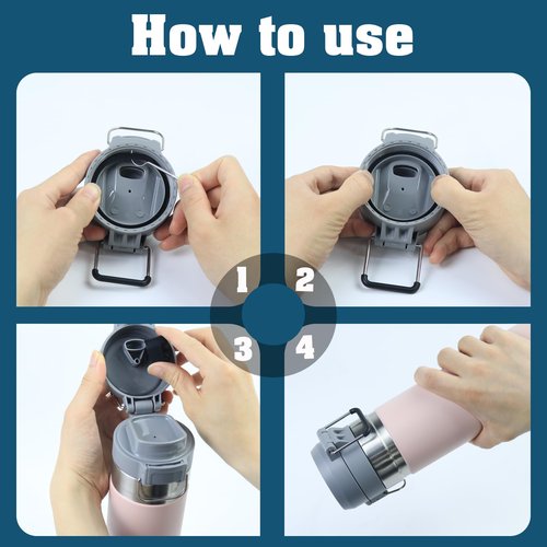 UBEEKOO Replacement Stopper and Replacement Gasket, Compatible with Stanley Quick FLIP GO 24/36oz Water Bottle Lid, Silicone Top Cap and Sealing Gaskets Replacement Parts for Stanley Accessories,4B+4B