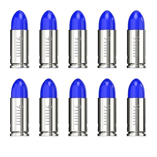 Tipfun 9mm Round Action Training Snap Caps for Dry Fire Training Dummy Rounds Practice Safe Loading Firing(9mm-10pcs)