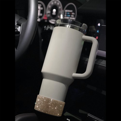 WORBSS Diamond Glitter Silicone Boot for Stanley Cup 40oz Tumbler for Simple Modern 30-40oz Trek Tumbler Accessories for 2.8-2.9 inch Trapezoidal Cylinder Base Water Bottles Bottom Anti-Slip Sleeve