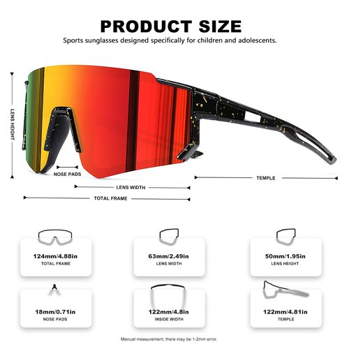 AWGSEE 3 Pack Kids Baseball Sunglasses Youth Sports Football Softball Sunglasses for Girls Boys UV400 Protection