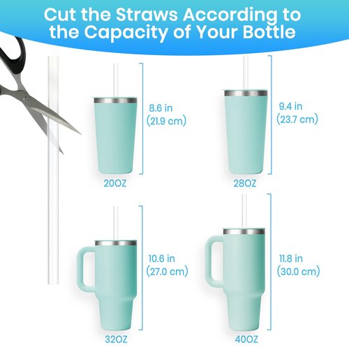 BOSORIO 11pcs Stoppers and Straws Comppatible with Hydroflask Tumbler, Replacement Straw Accessories for Hydro Flask Tumbler 20oz, 28oz, 32oz, 40oz, Fits Most Straws(Clear）