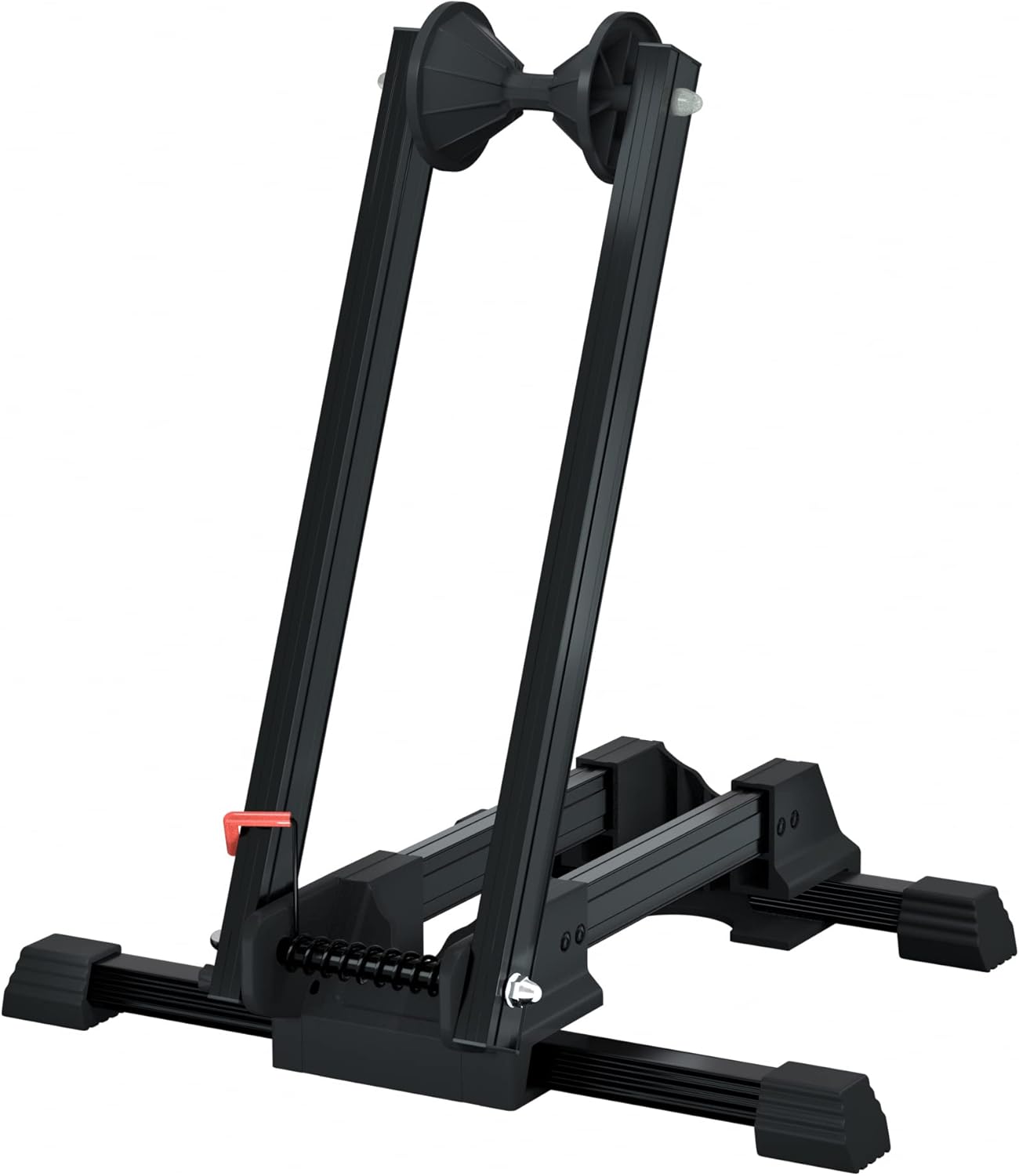 Sports Foldable Alloy Bicycle Stand Bike Floor Parking Rack Steady Wheel Holder Fit 20"-29" BikesIndoor Home Garage Cycling Storage Organizer Cycle Tires Rack Holder for Mountain and Road Bike