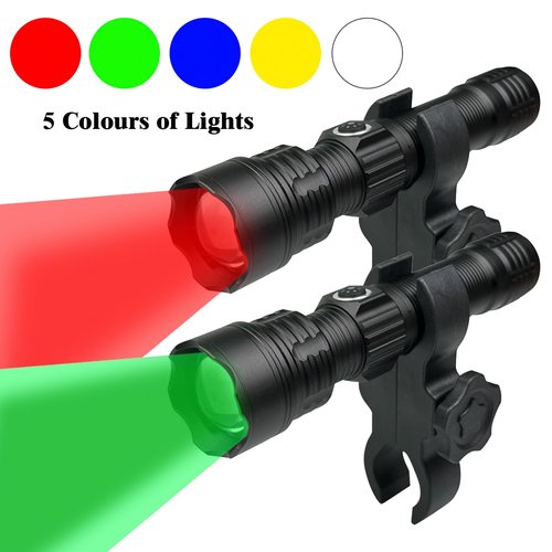 Coyote Hunting Light,Red Hunting,Red,Green,Blue,White 5 in 1 Light for Hog,Coon,Predator,Sniper,Scope Lights